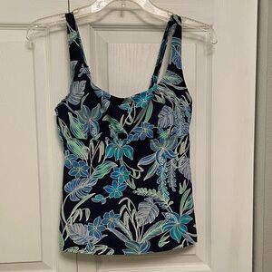 Lands’ End Tropical Print Floral Tankini Swim Top
